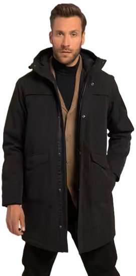 JP1880 Parka Warm Sleeves with Windcuffs Black - Jakker - Jakker i store størrelser, 2XL- 12XL