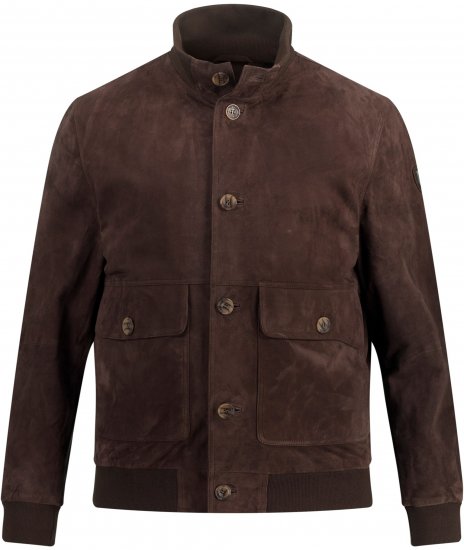 JP1880 Leather Jacket Goat Suede Espresso Brown - Jakker - Jakker i store størrelser, 2XL- 12XL
