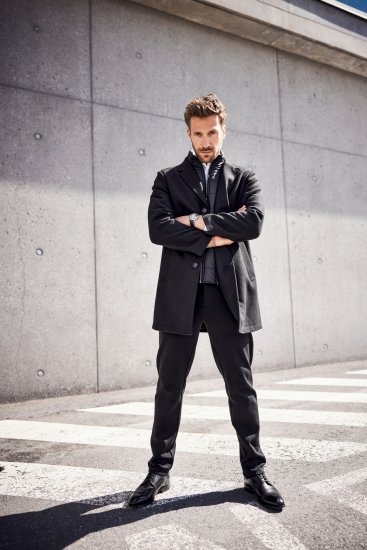 JP1880 Coat Wool Blend Quilted Black - Jakker - Jakker i store størrelser, 2XL- 12XL