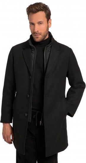 JP1880 Coat Wool Blend Quilted Black - Jakker - Jakker i store størrelser, 2XL- 12XL
