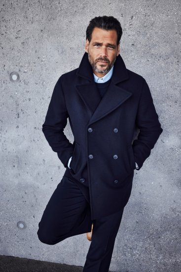 JP1880 Caban Short Double-breasted Overcoat Navy - Jakker - Jakker i store størrelser, 2XL- 12XL