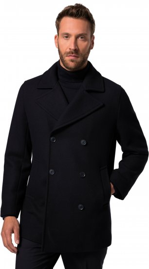 JP1880 Caban Short Double-breasted Overcoat Navy - Jakker - Jakker i store størrelser, 2XL- 12XL