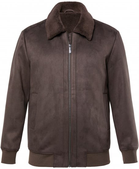 JP1880 Bomber Jacket Faux Leather Dark Brown - Jakker - Jakker i store størrelser, 2XL- 12XL