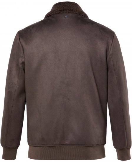 JP1880 Bomber Jacket Faux Leather Dark Brown - Jakker - Jakker i store størrelser, 2XL- 12XL