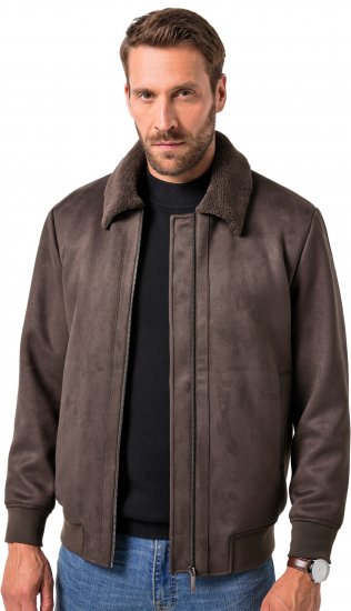 JP1880 Bomber Jacket Faux Leather Dark Brown - Jakker - Jakker i store størrelser, 2XL- 12XL