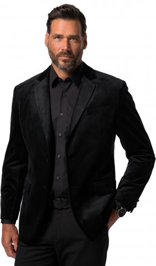JP1880 Jacket Velvet Business Smoking Black - Habitter og blazere - Habitter og jakkesæt i store størrelser