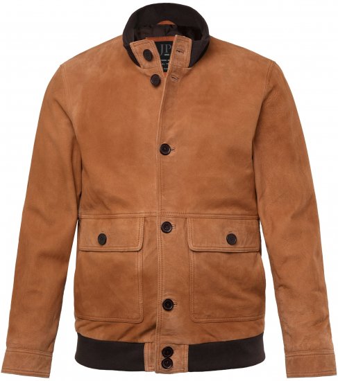 JP1880 Jacket Leather Lamb Nappa Brown - Jakker - Jakker i store størrelser, 2XL- 12XL
