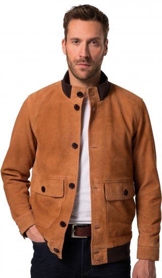 JP1880 Jacket Leather Lamb Nappa Brown - Jakker - Jakker i store størrelser, 2XL- 12XL