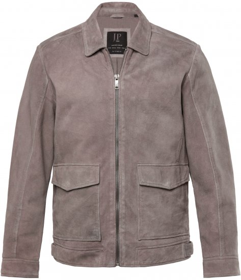 JP1880 Leather Jacket Lamskin Suede Grey - Jakker - Jakker i store størrelser, 2XL- 12XL