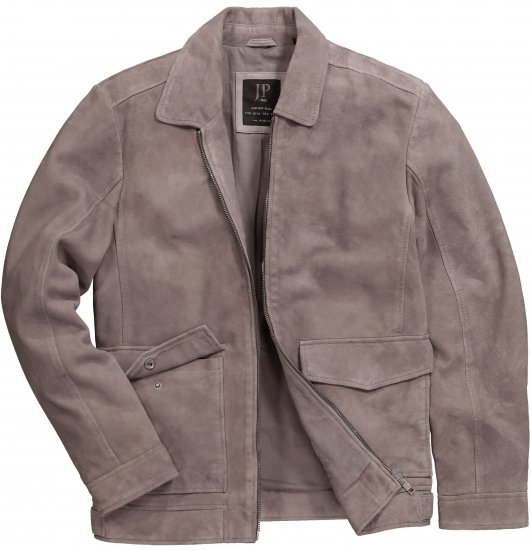 JP1880 Leather Jacket Lamskin Suede Grey - Jakker - Jakker i store størrelser, 2XL- 12XL