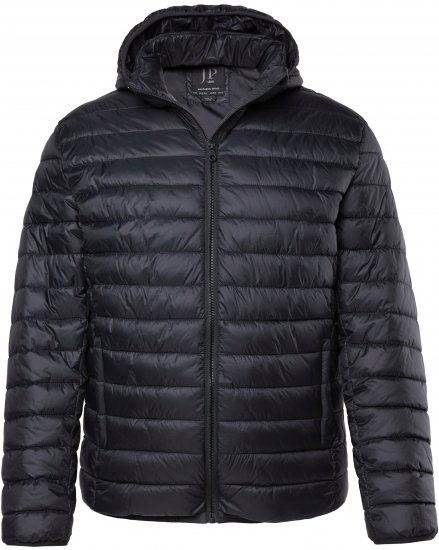 JAY-PI Lightly Quilted Jacket with a Hoodie Black - Jakker - Jakker i store størrelser, 2XL- 12XL