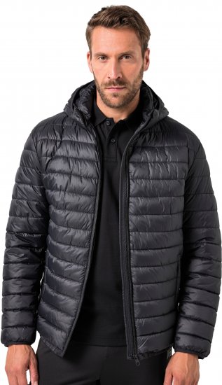 JAY-PI Lightly Quilted Jacket with a Hoodie Black - Jakker - Jakker i store størrelser, 2XL- 12XL