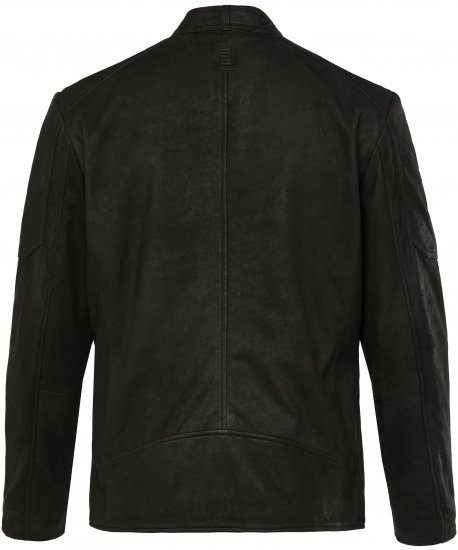 STHUGE Leather Biker Jacket Lamb Nappa Leather Black - Jakker - Jakker i store størrelser, 2XL- 12XL