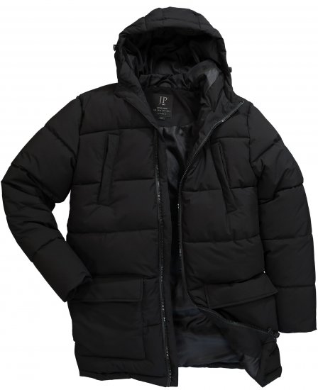 JP1880 Quilted Parka with Multiple Pockets Black - Jakker - Jakker i store størrelser, 2XL- 12XL