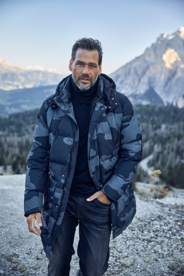 JP1880 Quilted Parka with Camouflage Drawstring Waist Black - Jakker - Jakker i store størrelser, 2XL- 12XL