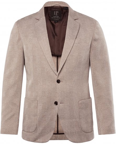 JP1880 Jacket Business Checked Beige - Habitter og blazere - Habitter og jakkesæt i store størrelser