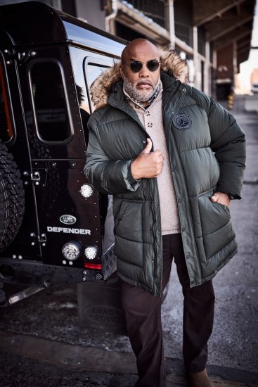 JP1880 Quilted Parka Lightweight and Warm with Faux Fur Hood Dark Green - Jakker - Jakker i store størrelser, 2XL- 12XL