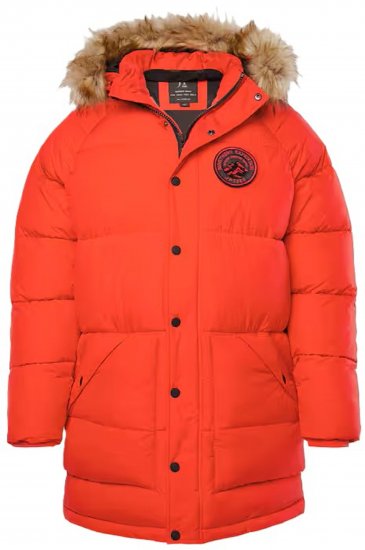 JP1880 Parka Quilted Faux Fur Hood Red - Jakker - Jakker i store størrelser, 2XL- 12XL