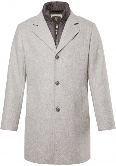 JP1880 Wool Blend Coat with Nylon Insert Grey - Jakker - Jakker i store størrelser, 2XL- 12XL