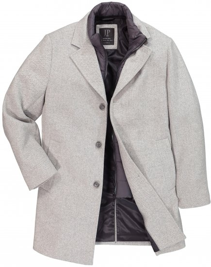 JP1880 Wool Blend Coat with Nylon Insert Grey - Jakker - Jakker i store størrelser, 2XL- 12XL