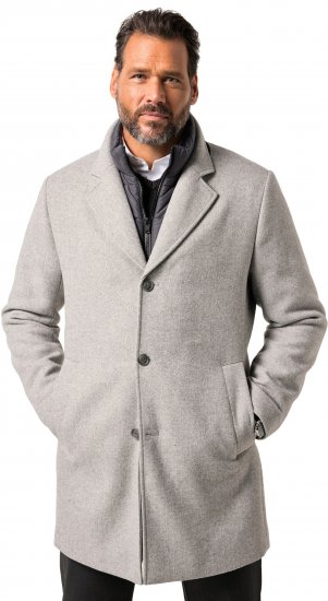 JP1880 Wool Blend Coat with Nylon Insert Grey - Jakker - Jakker i store størrelser, 2XL- 12XL