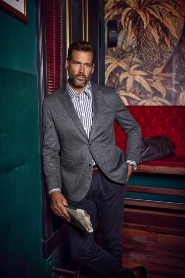 JP1880 Jacket Business Donegal Graphite Grey - Jakker - Jakker i store størrelser, 2XL- 12XL