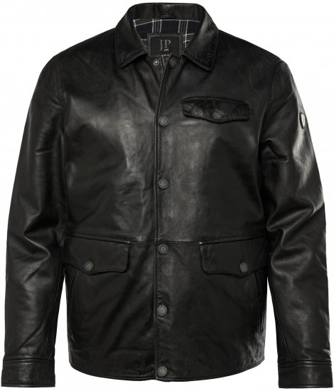 JP1880 Leather Jacket Finest Lamb Nappa Black - Jakker - Jakker i store størrelser, 2XL- 12XL