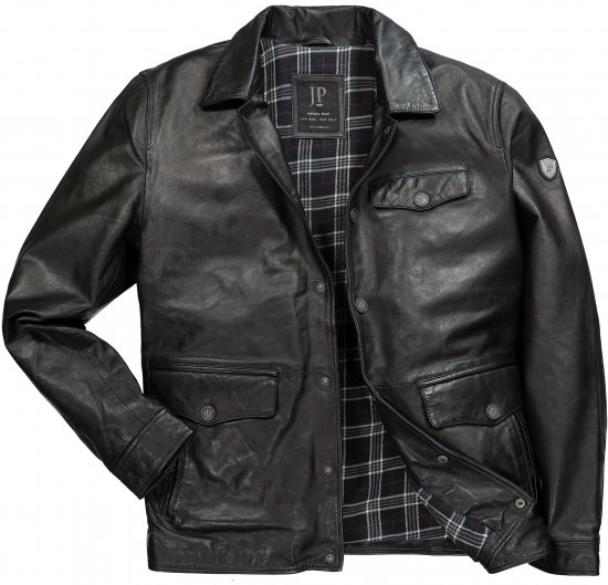 JP1880 Leather Jacket Finest Lamb Nappa Black - Jakker - Jakker i store størrelser, 2XL- 12XL