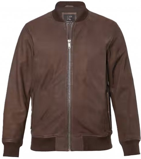 JP1880 Jacket Buffed Nubuck Lamb Leather Brown - Jakker - Jakker i store størrelser, 2XL- 12XL