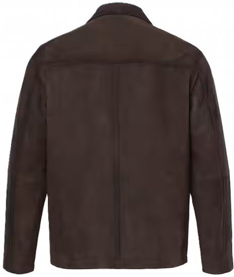 JP1880 Leather Jacket Goat Suede Shirt Collar Dark Brown - Jakker - Jakker i store størrelser, 2XL- 12XL