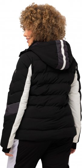 Ulla Popken HYPRAR Chevron Stripe Triple Function Quilted Fully Lined Ski Jacket Black - Jakker - 