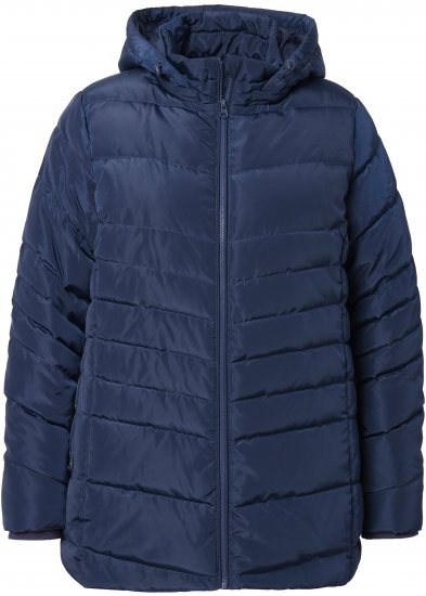 Ulla Popken Quilted Water Repellent Jacket Navy Blue - Jakker & Frakker - 