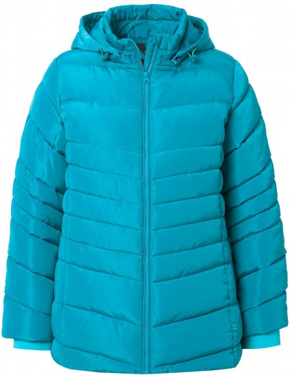 Ulla Popken Quilted Water Repellent Jacket Turquoise - Jakker - 
