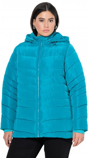 Ulla Popken Quilted Water Repellent Jacket Turquoise - Jakker - 