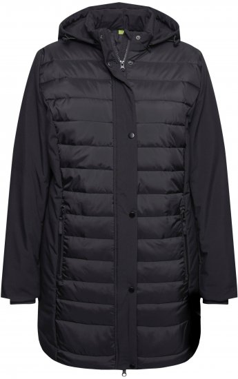 Ulla Popken HYPRAR Mixed Texture Water-Repellent Jacket Black - Jakker - 