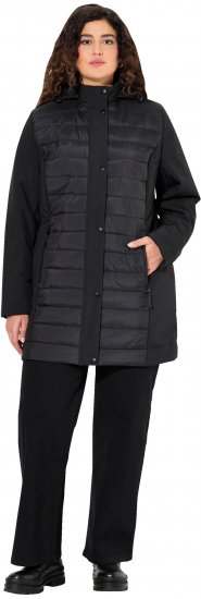 Ulla Popken HYPRAR Mixed Texture Water-Repellent Jacket Black - Jakker - 