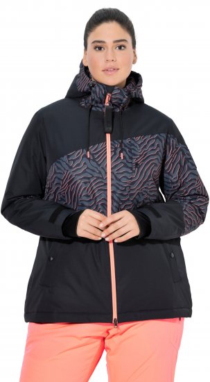 Ulla Popken Neon Ripple Performance Snow Jacket Black - Jakker - 