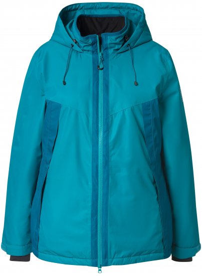 Ulla Popken HYPRAR Triple Function Two-Tone Ski Jacket Emerald Blue - Jakker - 