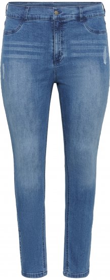 Kaffe Curve Laurina Jeans Vasket Blå Denim - Jeans & Bukser i Store Størrelser – Plus Size - 