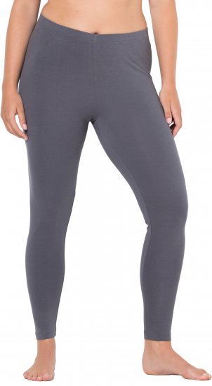 Ulla Popken Basic Stretch Knit Ankle Length Leggings Dark Grey - Jeans & Bukser i Store Størrelser – Plus Size - 