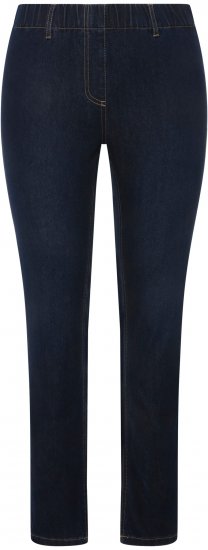 Ulla Popken Denim Look All Elastic Pocket Sienna Jeggings Dark Blue Denim - Jeans & Bukser i Store Størrelser – Plus Size - 