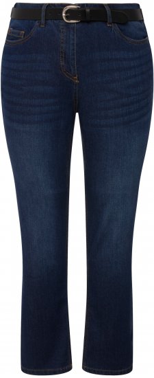Ulla Popken Sammy Fit Slim Leg Stretch Jeans Blue Denim - Jeans & Bukser i Store Størrelser – Plus Size - 