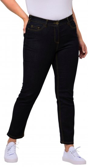 Ulla Popken Sammy Fit Slim Leg Stretch Jeans Dark Blue Denim - Jeans & Bukser i Store Størrelser – Plus Size - 