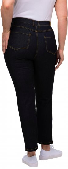 Ulla Popken Sammy Fit Slim Leg Stretch Jeans Dark Blue Denim - Jeans & Bukser i Store Størrelser – Plus Size - 
