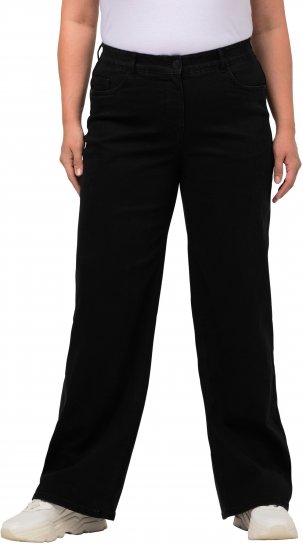 Ulla Popken Mary Fit Wide Leg Stretch Jeans Black - Jeans & Bukser i Store Størrelser – Plus Size - 