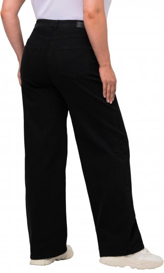 Ulla Popken Mary Fit Wide Leg Stretch Jeans Black - Jeans & Bukser i Store Størrelser – Plus Size - 