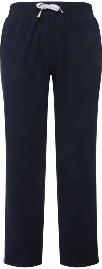 Ulla Popken Side Stripe Adjustable Drawstring Waist Joggers Navy - Jeans & Bukser i Store Størrelser – Plus Size - 