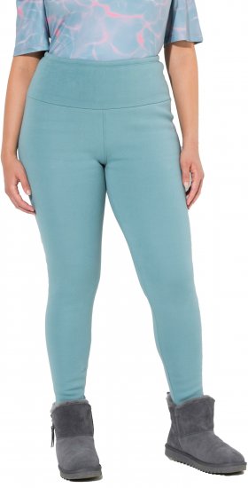 Ulla Popken Faux Fur Lined Stretch Leggings Ice Green - Jeans & Bukser i Store Størrelser – Plus Size - 