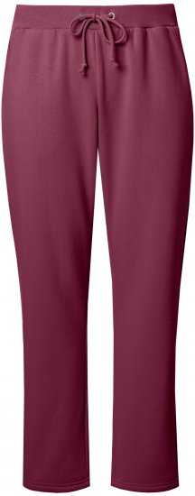 Ulla Popken Basic Drawstring Elastic Waist Cotton Blend Joggers Dark Berry - Jeans & Bukser i Store Størrelser – Plus Size - 
