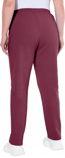 Ulla Popken Basic Drawstring Elastic Waist Cotton Blend Joggers Dark Berry - Jeans & Bukser i Store Størrelser – Plus Size - 